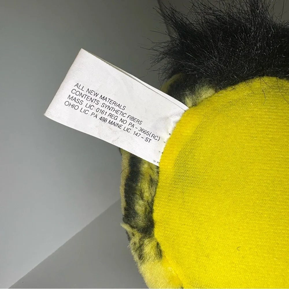 1999 Nanco Furby Bumblebee Plush Stuffed Toy Yellow Black Stripes